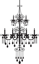 Black Chandelier Graphic Style