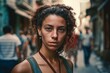 © MiraCle72 - Young Cuban woman on street of  Havana, Cuba, created with generative AI