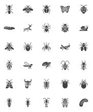 Insects Animals Vector Icons Set