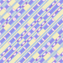 Aufkleber - Geometric shapes in neon color that creates an optical illusion. Futuristic background. 3d rendering illustration