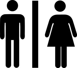 Lady and man toilet sign vector icon eps 10. Restroom symbol. Simple isolated illustration on transparent background.