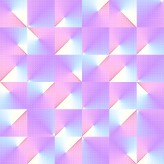 Poster - Geometric background of rectangular shapes with trendy neon color gradient. 3d rendering digital illustration