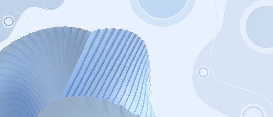Aufkleber - 3D Geometric shape abstract background. Digital origami wave in business concept and success goals on blue background. copy space, banner, website -3d rendering