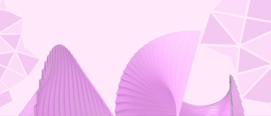 Poster - 3D Geometric shape abstract background. Business ideas and packaging pattern design on pink background. copy space, banner, website -3d rendering