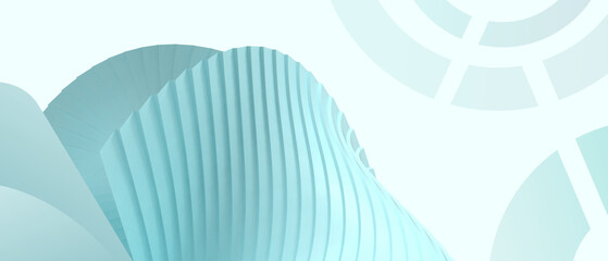 Poster - 3D Geometric shape abstract background. Business Ideas and Internet Connection Technology on green background. copy space, banner, website -3d rendering