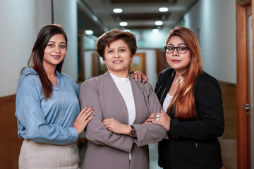 Wall Mural - Confident indian businesswoman standing at office