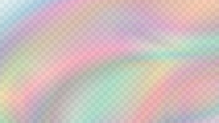 Wall Mural - Modern blurred gradient background in trendy retro 90s, 00s style. Rainbow light prism effect. Hologram reflection. Poster template for social media posts, digital marketing, sales promotion.