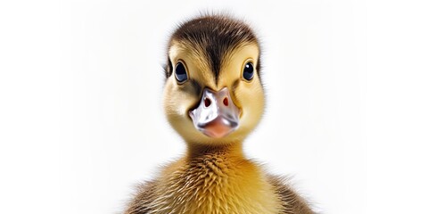 AI Generated. AI Generative. Photo realistic illustration of baby little duck face portrait. Graphic Art