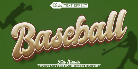 Poster - Baseball Sport Vector Editable Text Effect Template