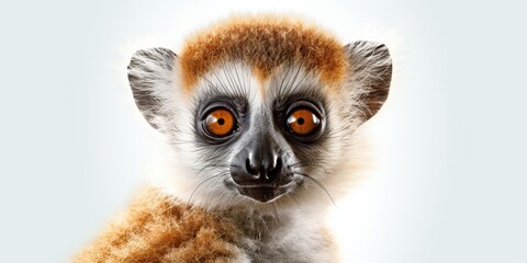 Wall Mural - AI Generated. AI Generative. Photo Illustration of baby face lemur madagascar african animal. Graphic Art