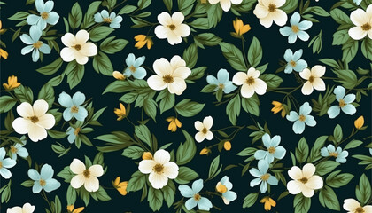 Wall Mural - seamless floral pattern. generative ai