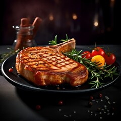 Wall Mural - Grilled Pork Chops, Image Ai Generated