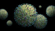 Human metapneumovirus or HMPV, virus causing upper and lower respiratory infection. 3d illustration medical imagery concept.