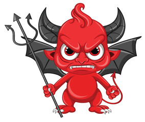 Sticker - Angry devil cartoon character