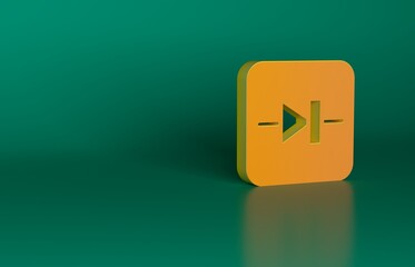 Sticker - Orange Diode in electronic circuit icon isolated on green background. Minimalism concept. 3D render illustration