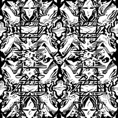 Naklejka na meble Seamless monochrome pattern with ethnic ornaments