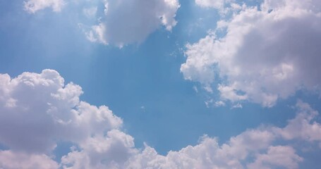 Wall Mural - Blue sky cloud Time lapse video The sky on a clear day during the rainy season Beautiful blue sky cloudscape time lapse movie High quality video 4K ProRes422 