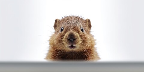 Wall Mural - AI Generated. AI Generative. Photo Illustration of baby little beaver portrait face animal. Graphic Art