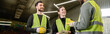 © LIGHTFIELD STUDIOS - Cheerful workers in protective gloves and high visibility vests looking at indian colleague talking while standing together in blurred waste disposal station, recycling concept, banner