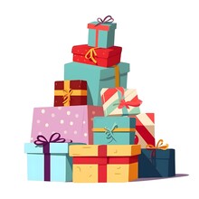 A Huge Mountain Of New Year's Gifts, Generative AI