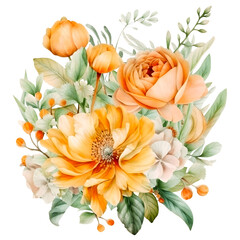 Wall Mural - orange flower bouquet