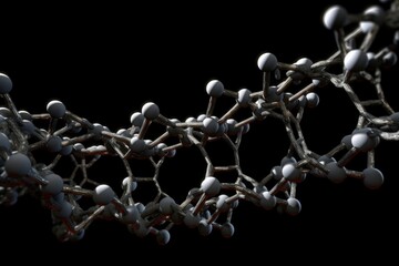 Sticker - extensive molecular structure, with chains of dna intertwined, created with generative ai