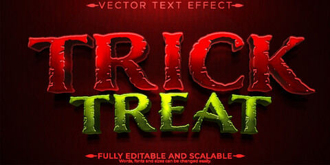 Poster - Trick or treat text effect, editable pumpkin and halloween text style