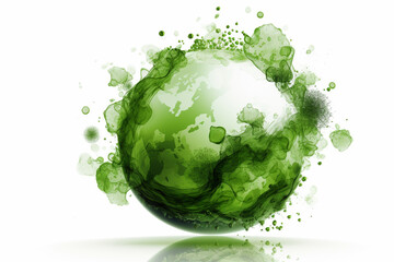 World environment and Earth Day concept with green globe and eco friendly enviroment. Generative ai