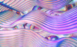 Abstract wave with chromatic aberrations and iridescence effect, 3d render