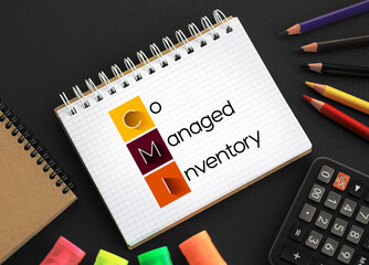 Poster - CMI - Co Managed Inventory acronym on notepad, business concept background