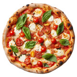 Pizza Margherita. Isolated on Transparent Background