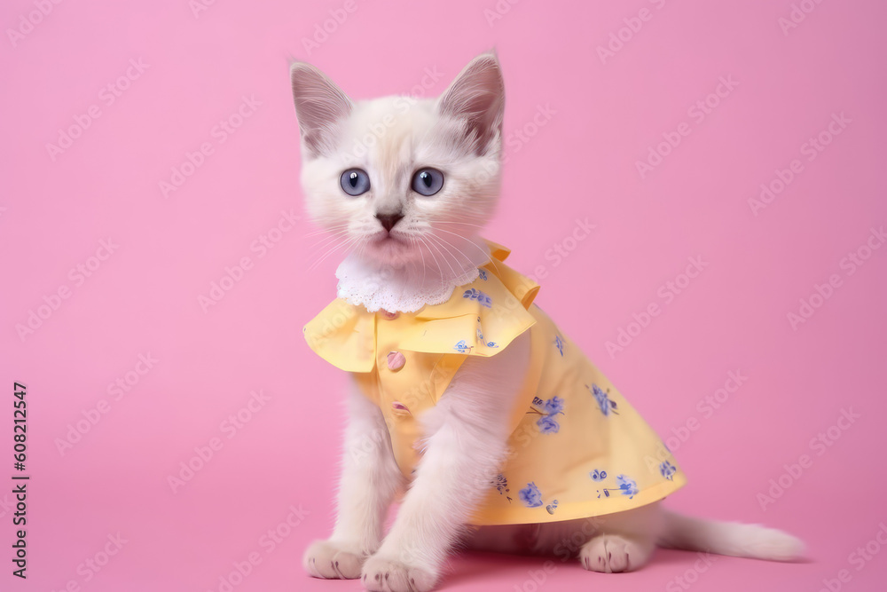 Pink fashion outfit with little kittens