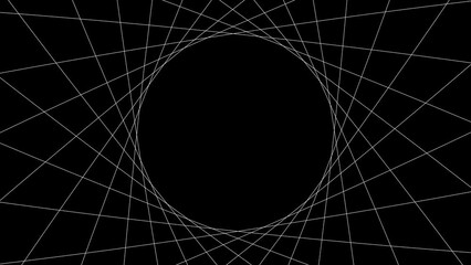 black hole line animation. black and white looping 2d motion