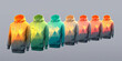 © www.freund-foto.de - Bunte Sweatshirts Ghost Produktfotografie, ai generativ