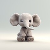 Fototapeta Zwierzęta - Elephant, cute furry animal. Beautiful illustration picture. Generative AI