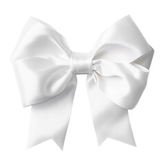 white bow isolated on transparent background cutout