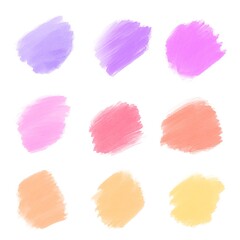 Canvas Print - watercolor brush strokes set. pastel colors stains collection.