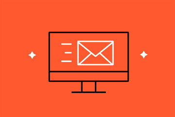 Vector message illustration in flat design style, geometric mail icon.