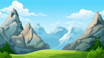 Poster - Abstract background mountain nature. Illustration depicts the awe-inspiring beauty of mountainous nature, framed by an abstract background and accentuated. Generative AI.