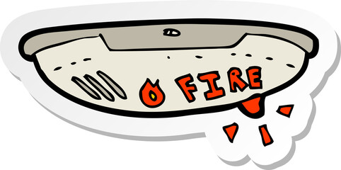 Canvas Print - sticker of a cartoon fire alarm