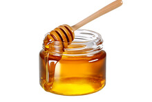 Jar Of Honey Isolated On Transparent Background. Genarative Ai