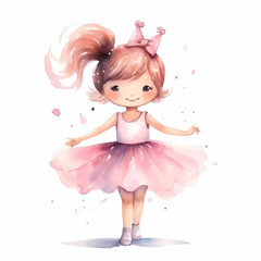 Ballerina Girl Cartoon Illustration