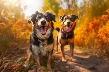 Happy dogs. Created with generative AI technology.