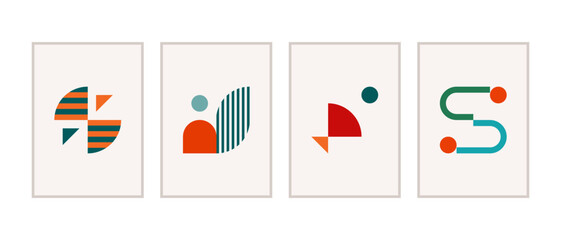 Poster - Bauhaus Inspired Posters for Visual Impact. Geometric Bauhaus Posters as Focal Points in Interior Design. Vector Illustration