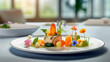 Refined and elegant cuisine from chefs, dish presentation. Generative AI,