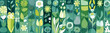 Green and white flower patterns with zebra shapes, in the style of flat color blocks, grocery art, colorful mosaics, joyful celebration of nature, geometric simplicity. Generative Ai Illustration.