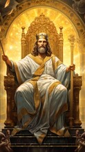 Jesus Christ Seated On His Throne King Of The Universe The Creator Of The World Generative AI Illustration