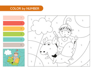  Knight Color by number activity book