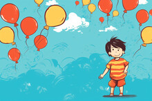 Free Vector Hand Drawn Boy With Children Day Background Made With Generative AI