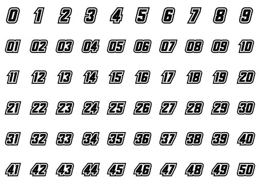 Racing Number, Set of Stars Racing number with frame